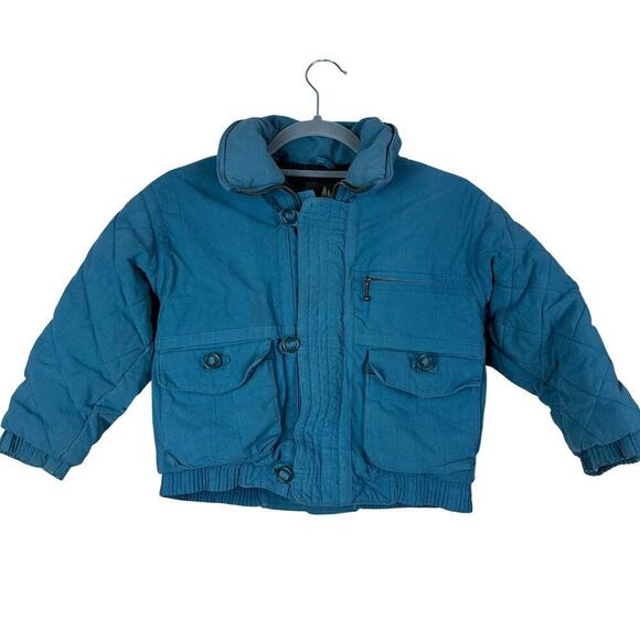 Vintage High Sierra by Mervyn’s Kids  7 Teal Blue Retro Ski Gorp Puffer Coat Y2K - Picture 2 of 7